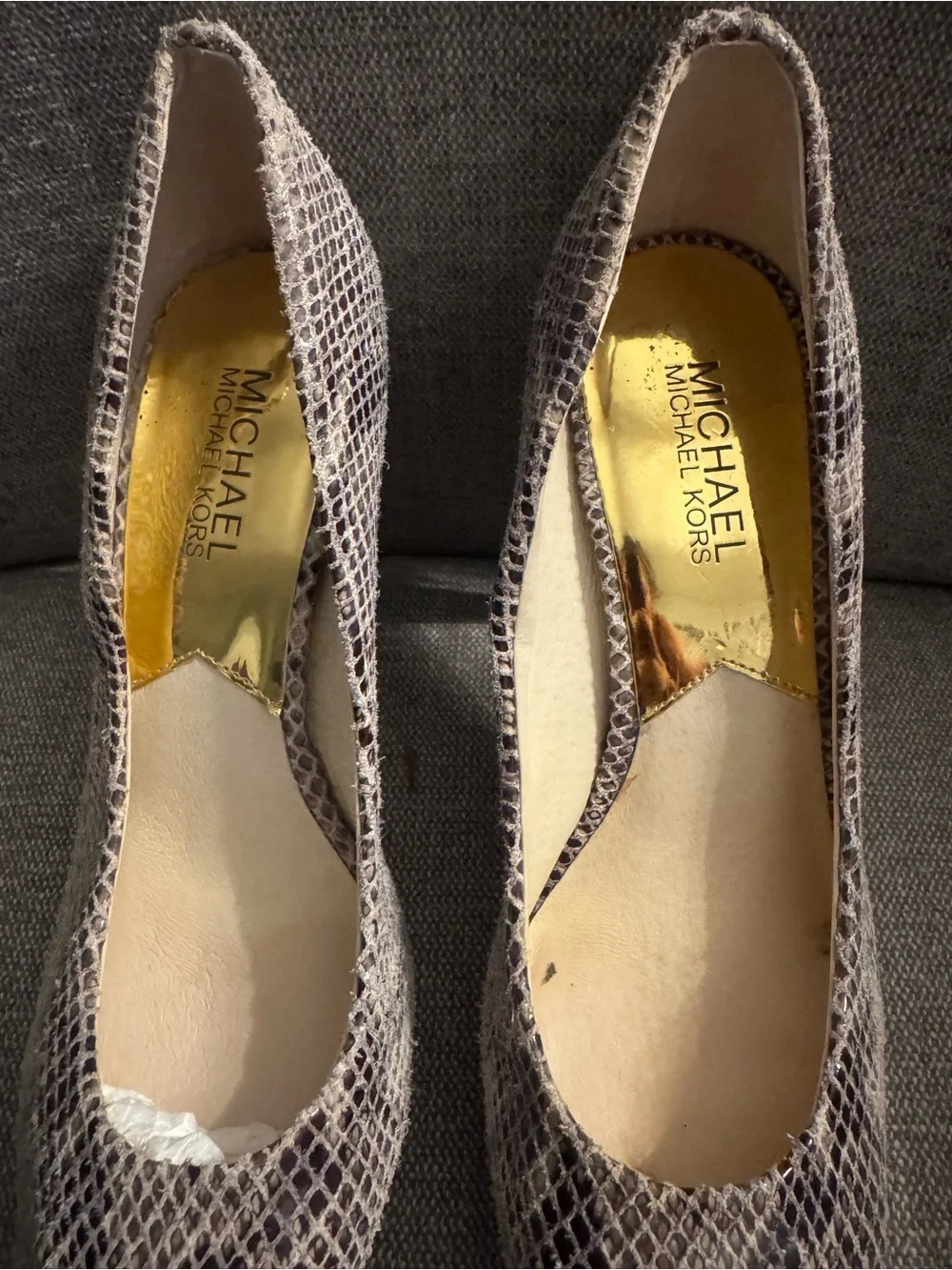 Michael Kors Snakeskin Embossed Platform Pumps Heels Women’s Size 7